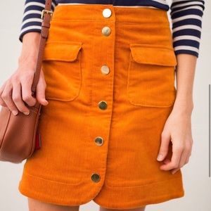 LOFT Corduroy Button Up Skirt with Pockets